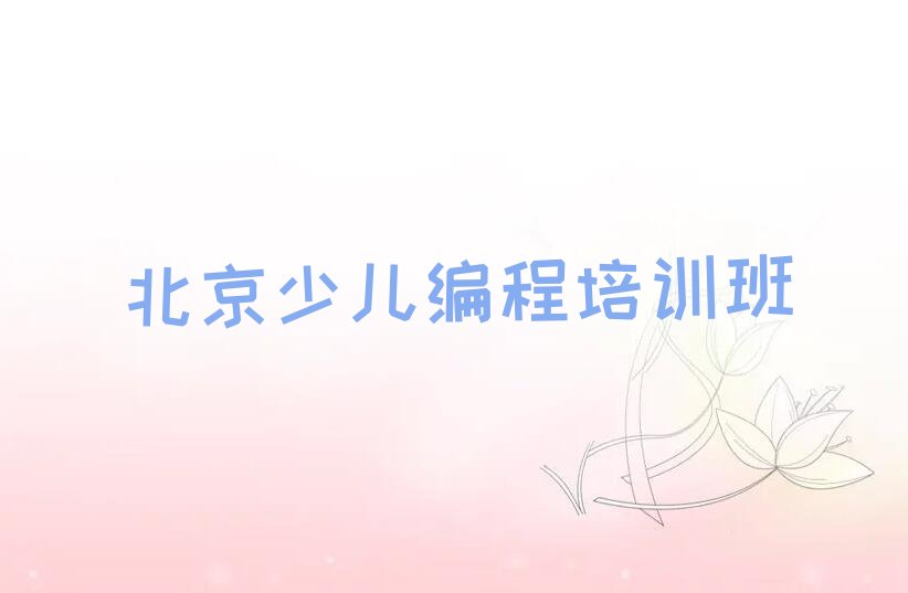 北京少儿编程培训班