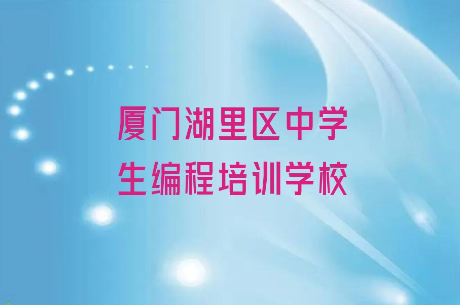 厦门湖里区中学生编程培训学校
