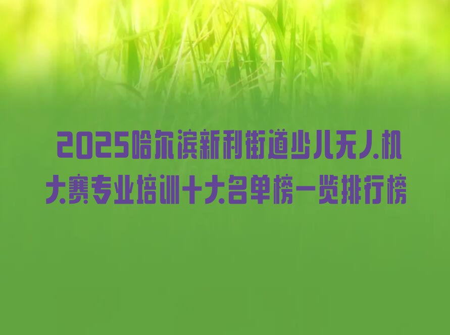 十大 2025哈尔滨新利街道少儿无人机大赛专业培训十大名单榜一览排行榜排行榜