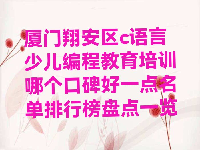 厦门翔安区c语言少儿编程培训学校