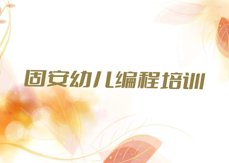 固安少儿编程培训学校