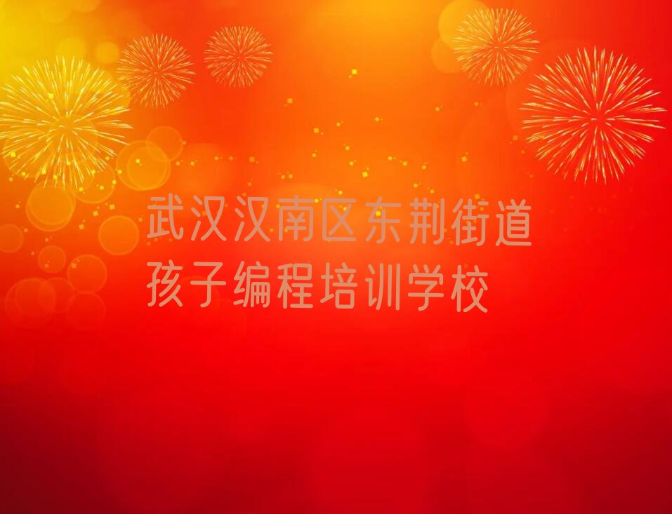 武汉汉南区东荆街道孩子编程培训学校