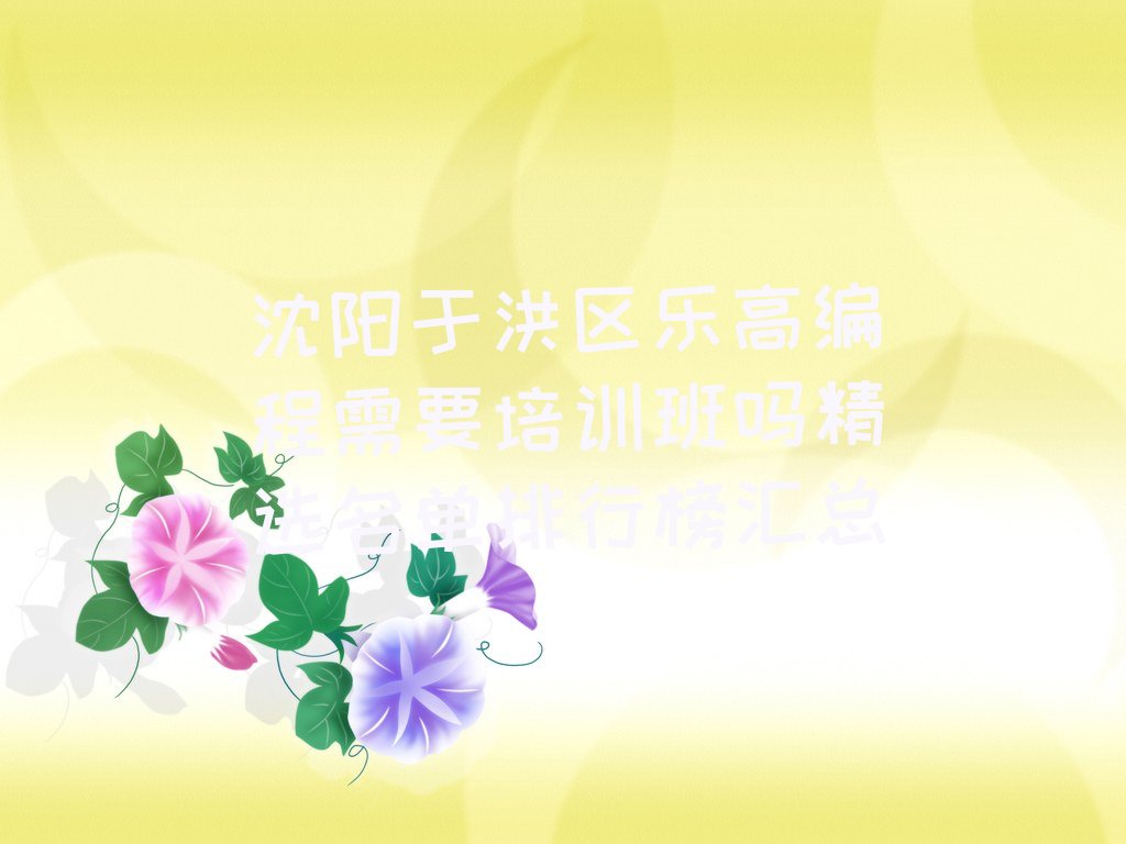 沈阳于洪区少儿编程培训班