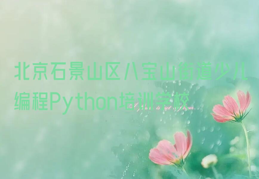 北京石景山区八宝山街道少儿编程Python培训学校