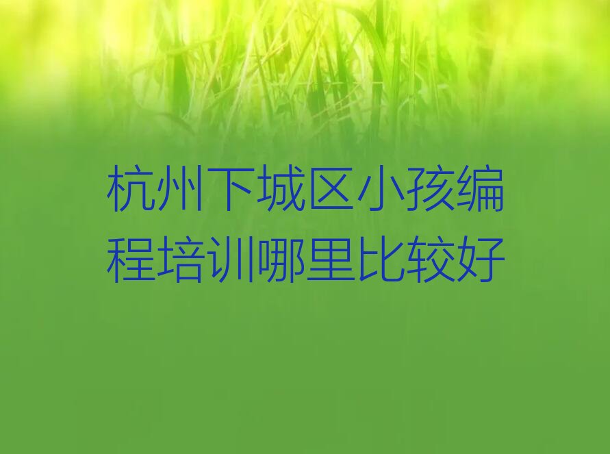 十大杭州下城区小孩编程培训哪里比较好排行榜