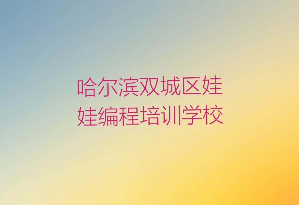 哈尔滨双城区娃娃编程培训学校