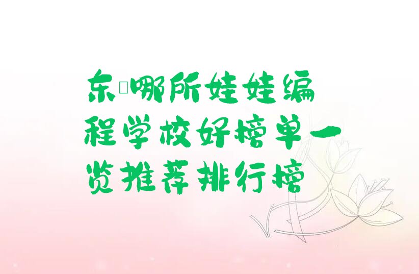 十大东莞哪所娃娃编程学校好榜单一览推荐排行榜排行榜