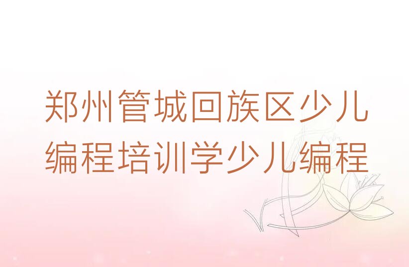 郑州管城回族区南关街道少儿编程培训学校