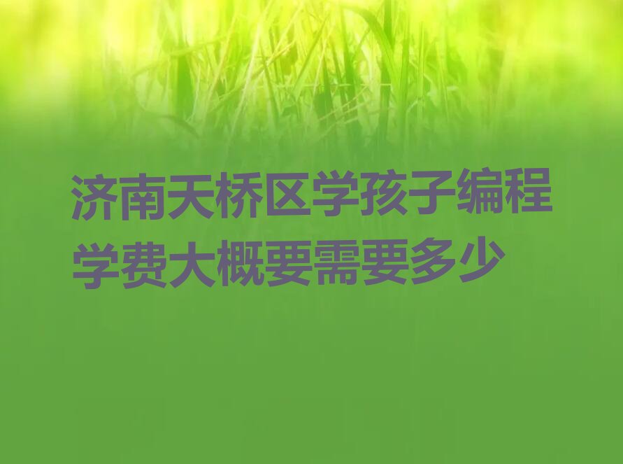 济南少儿编程培训学校