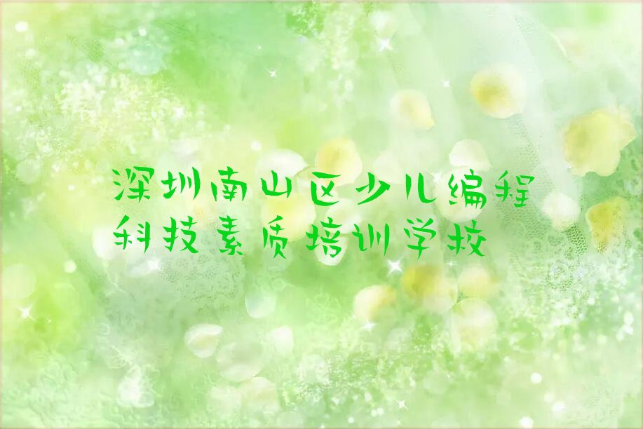 深圳南山区少儿编程科技素质培训学校