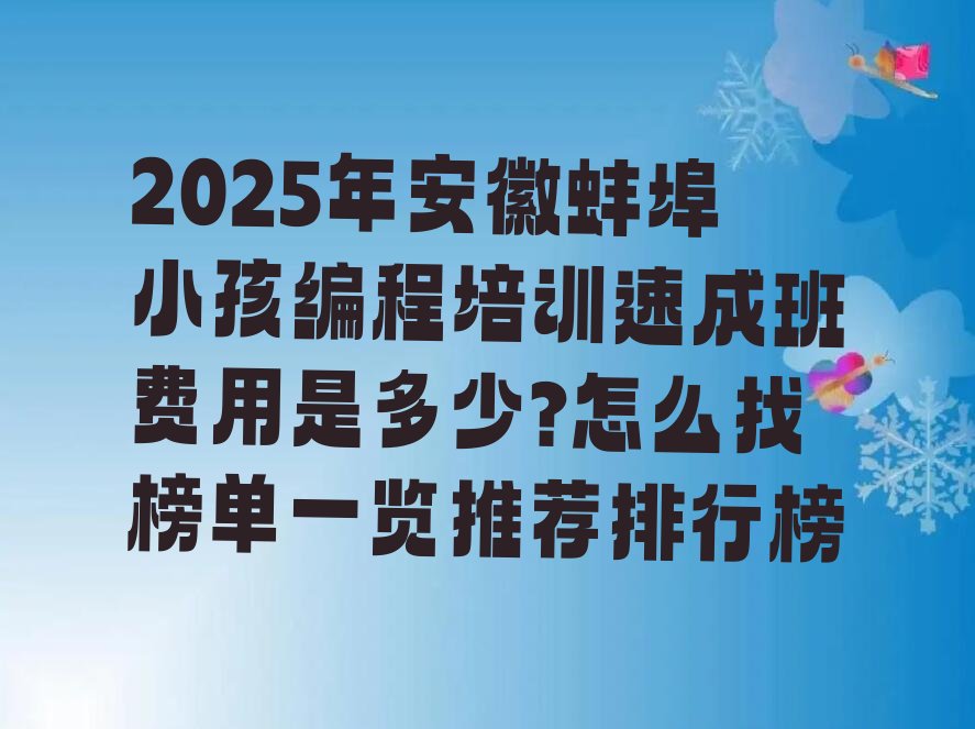 蚌埠小孩编程培训学校
