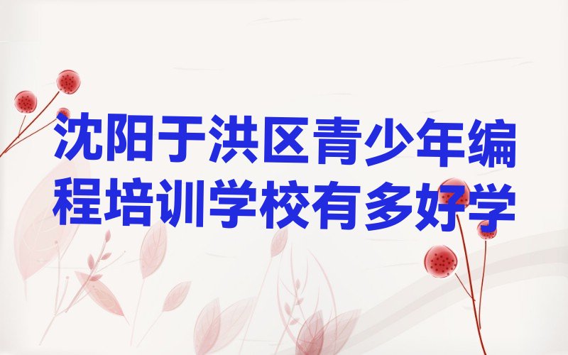 十大沈阳于洪区青少年编程培训学校有多好学排行榜