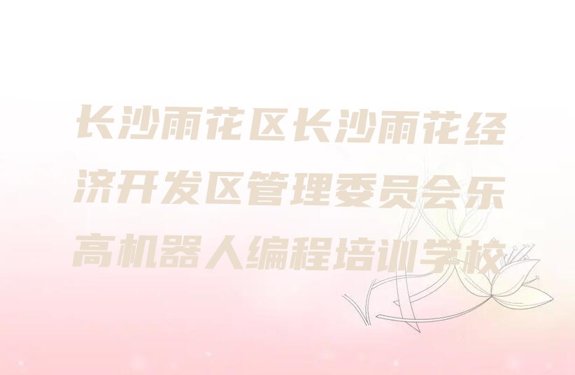 长沙雨花区长沙雨花经济开发区管理委员会乐高机器人编程培训学校