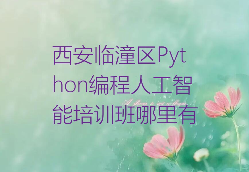 十大西安临潼区Python编程人工智能培训班哪里有排行榜