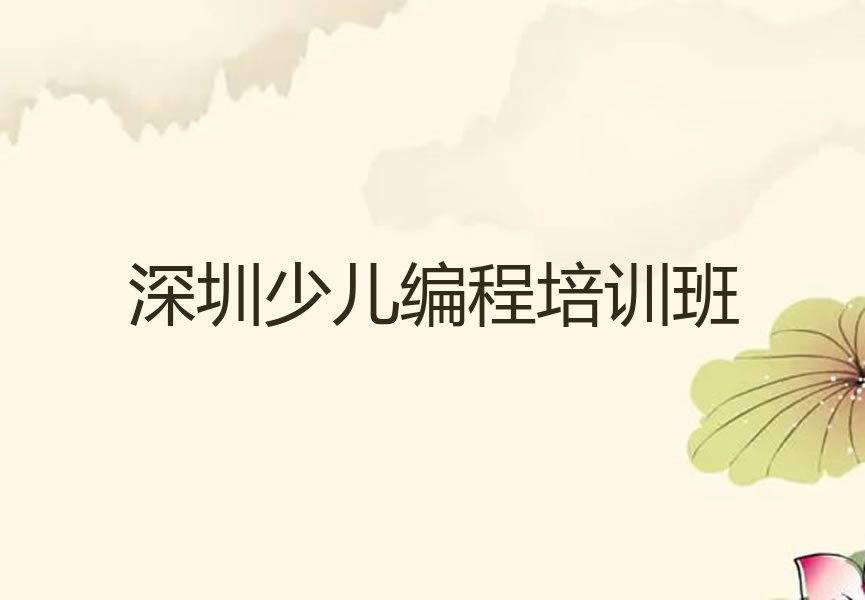 深圳少儿编程培训班