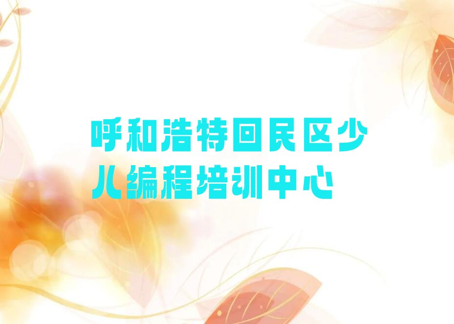 呼和浩特回民区少儿编程培训中心