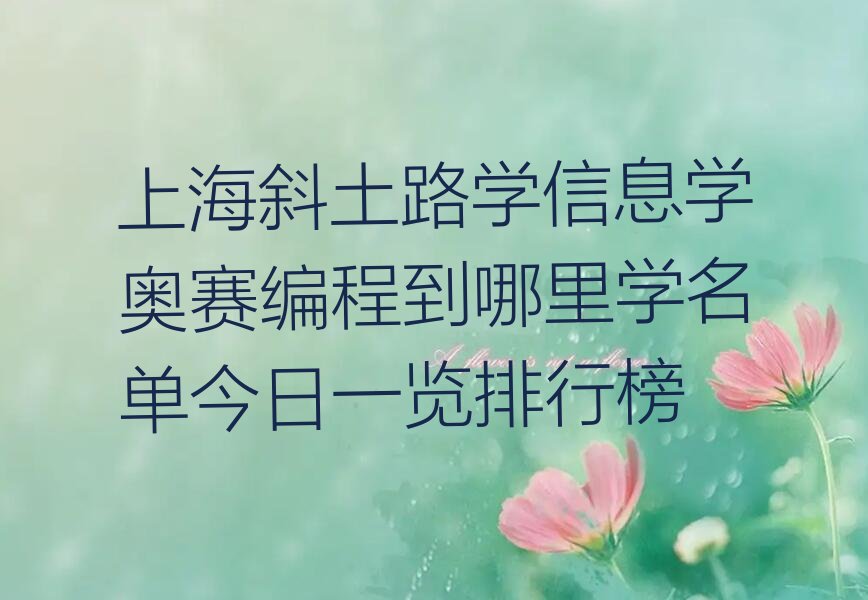 上海徐汇区斜土路少儿编程培训学校