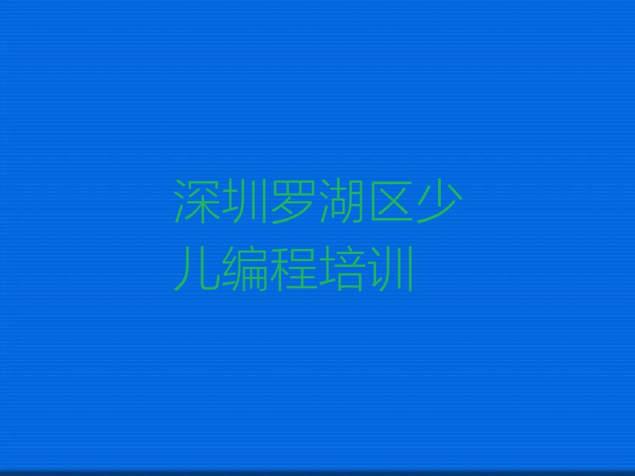 深圳罗湖区少儿编程培训