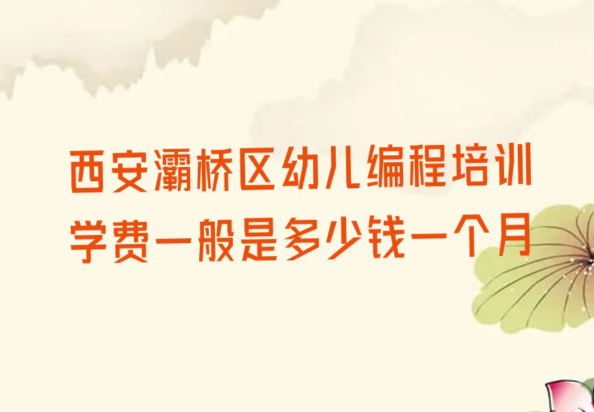 西安灞桥区灞桥街道少儿编程培训学校