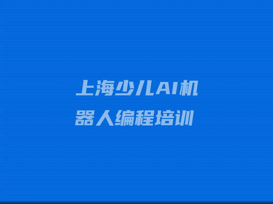 上海金山区少儿AI机器人编程培训学校