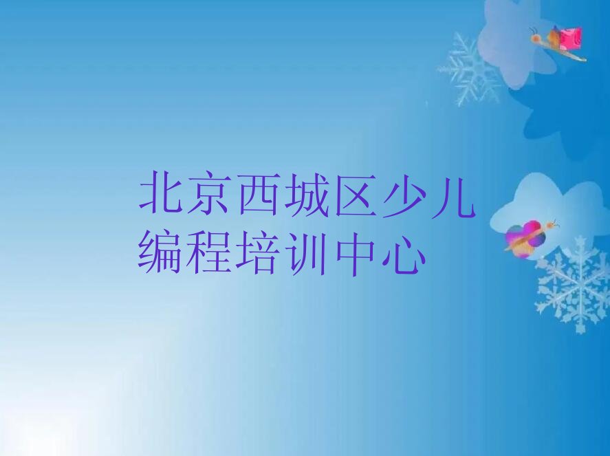 北京西城区少儿编程培训中心