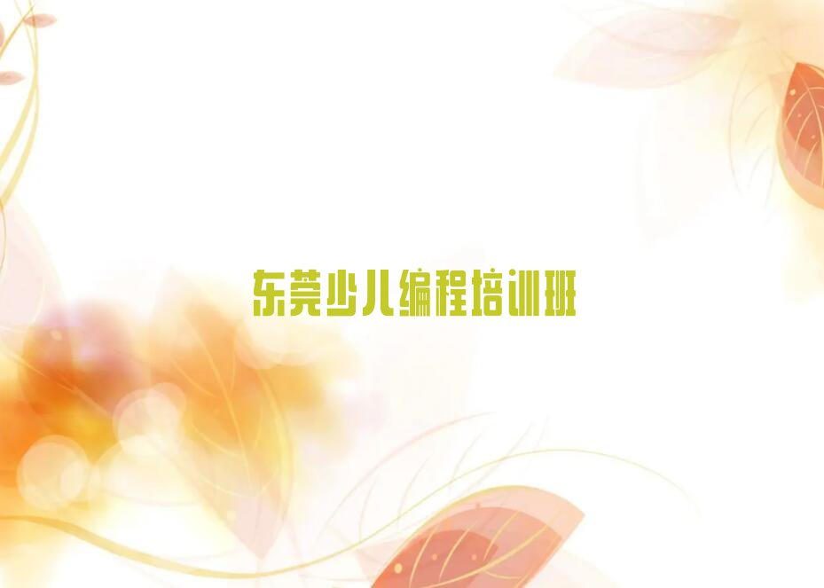 东莞少儿编程培训班