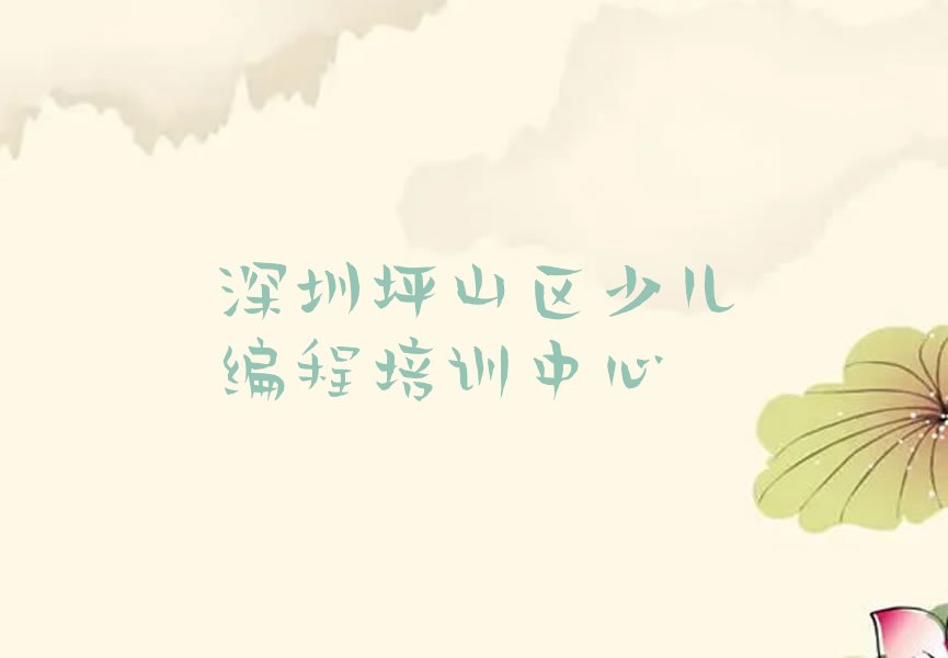 深圳坪山区少儿编程培训中心