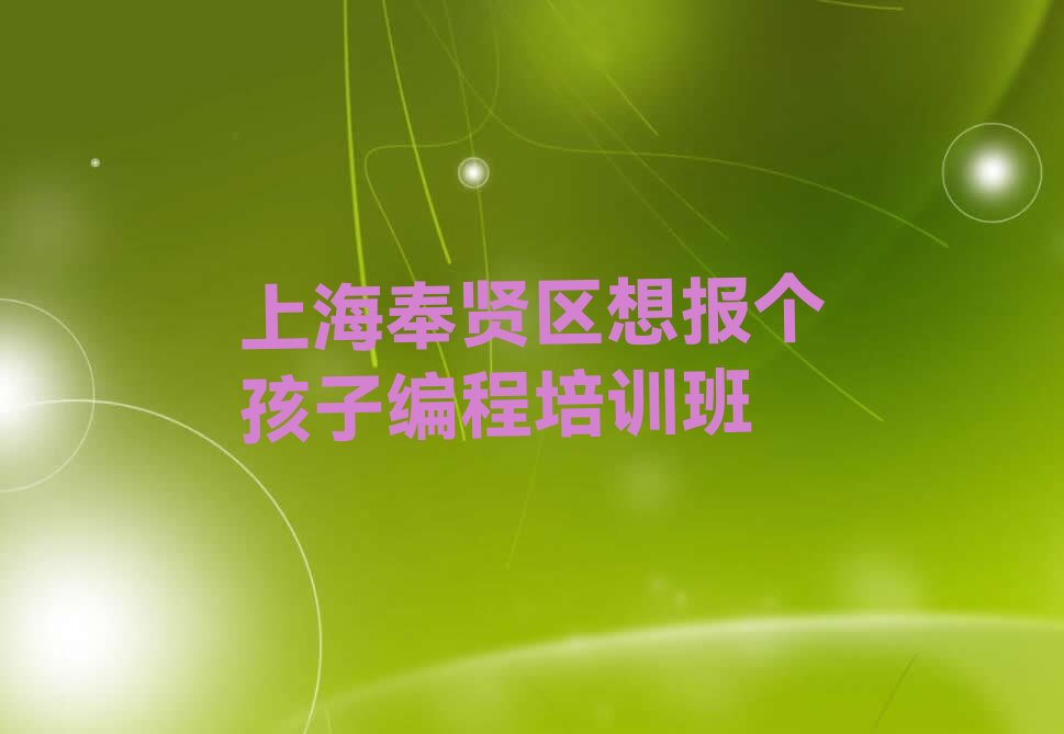 上海少儿编程培训中心