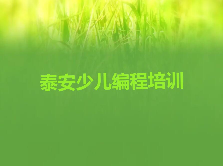 泰安岱岳区少儿编程培训班