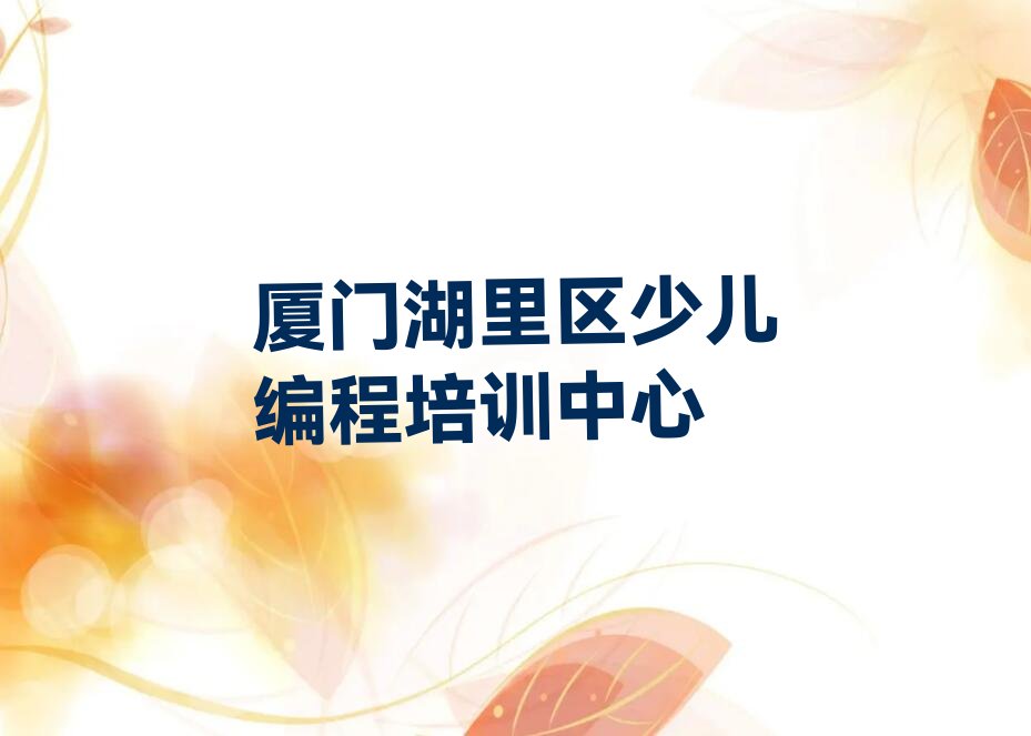 厦门湖里区少儿编程培训中心