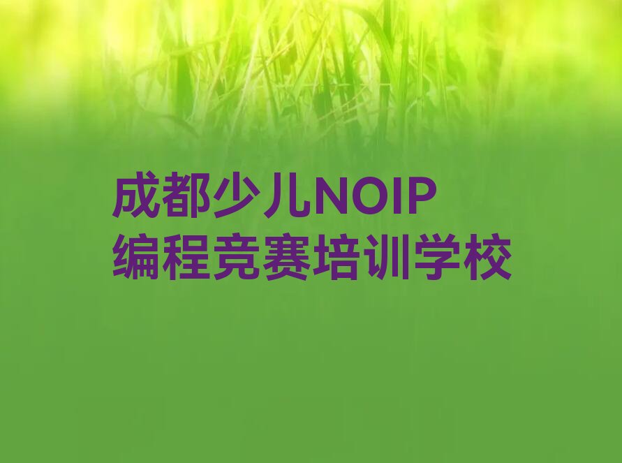 成都少儿NOIP编程竞赛培训学校