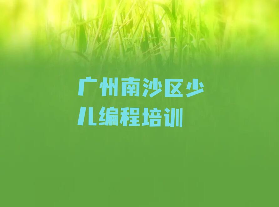 广州南沙区少儿编程培训