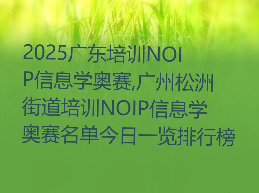 广州白云区松洲街道NOIP信息学奥赛培训学校
