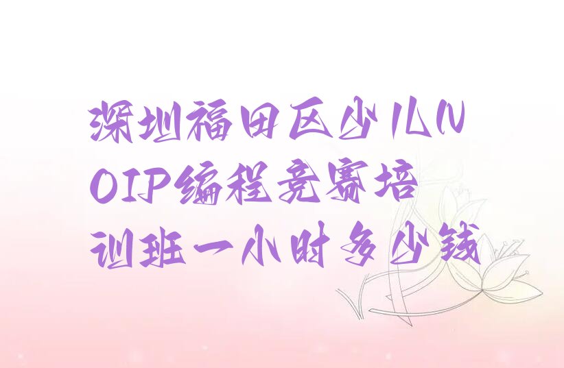 十大深圳福田区少儿NOIP编程竞赛培训班一小时多少钱排行榜