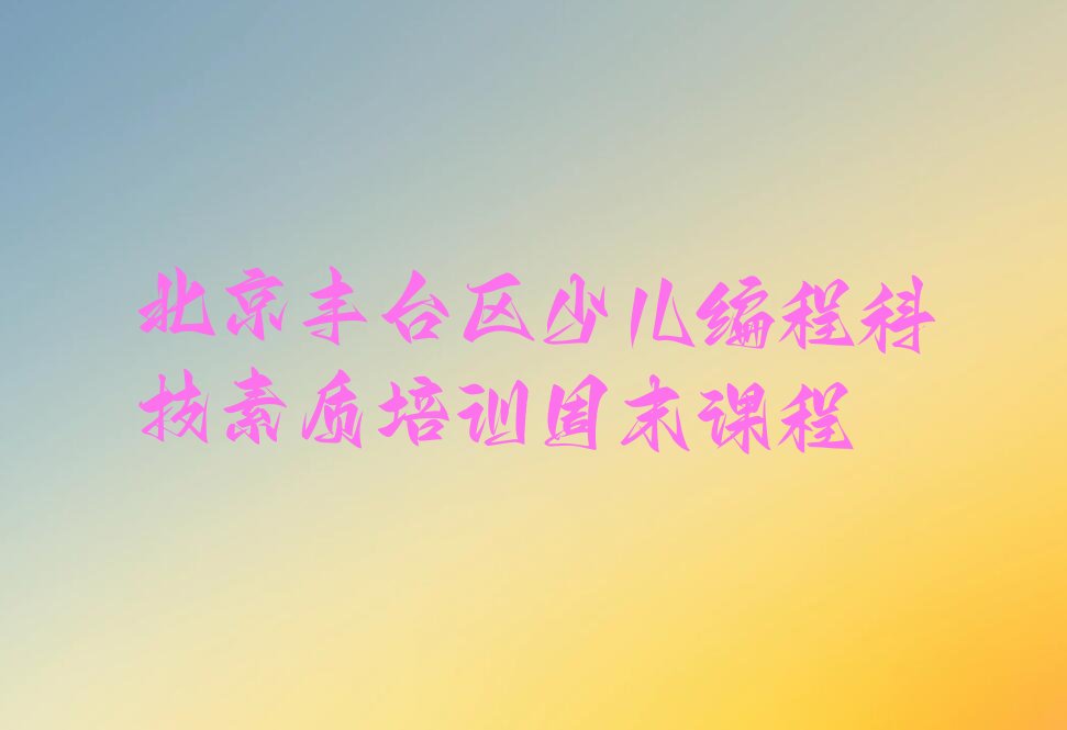 北京丰台区宛平城少儿编程科技素质培训学校