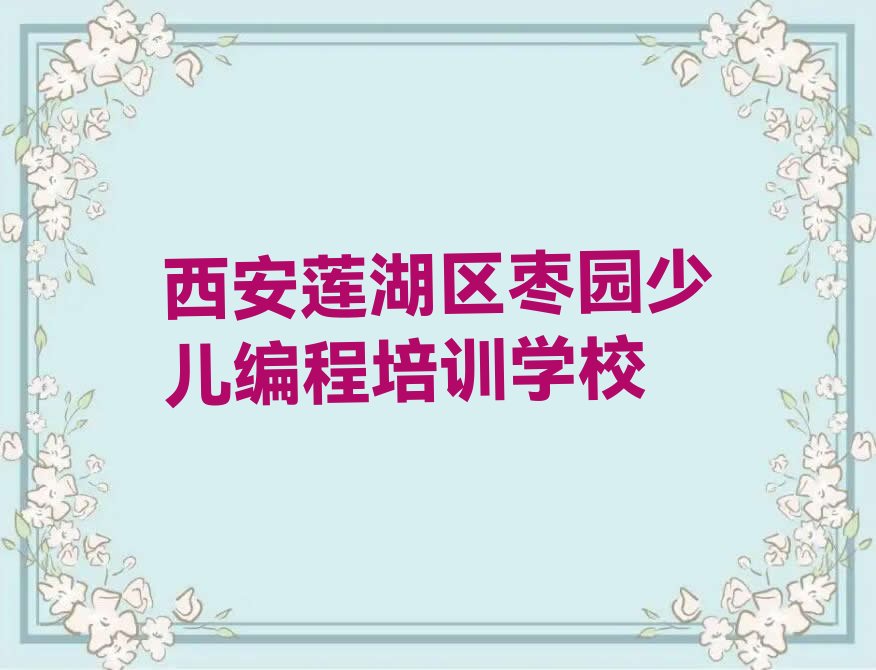 西安莲湖区枣园少儿编程培训学校