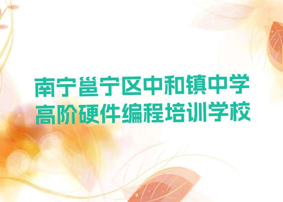 南宁邕宁区中和镇中学高阶硬件编程培训学校