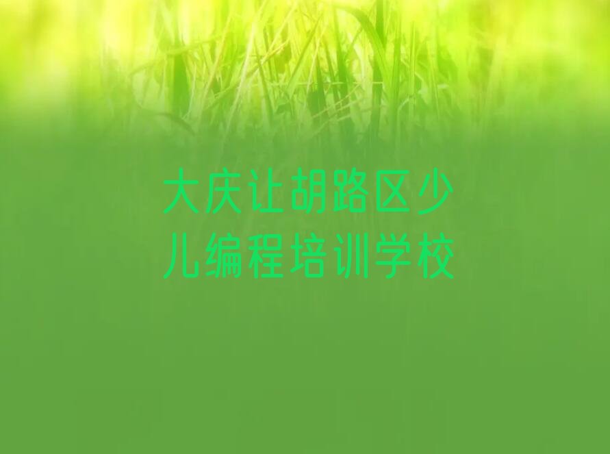 大庆让胡路区少儿编程培训学校