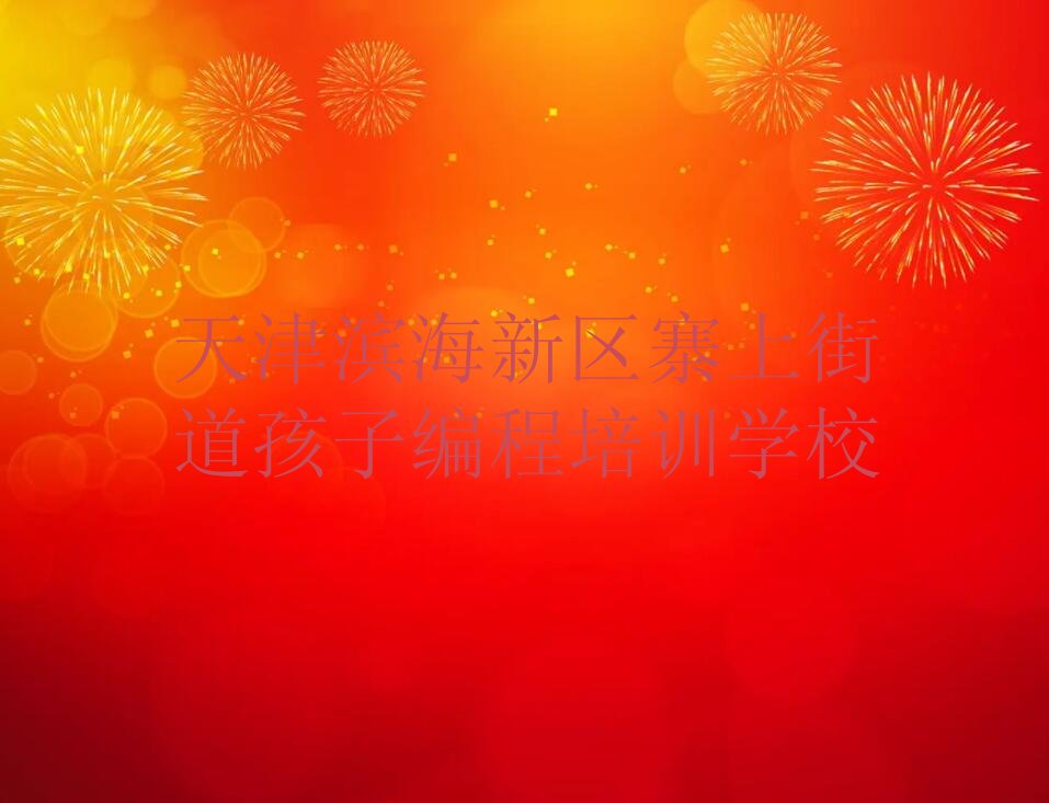 天津滨海新区寨上街道孩子编程培训学校
