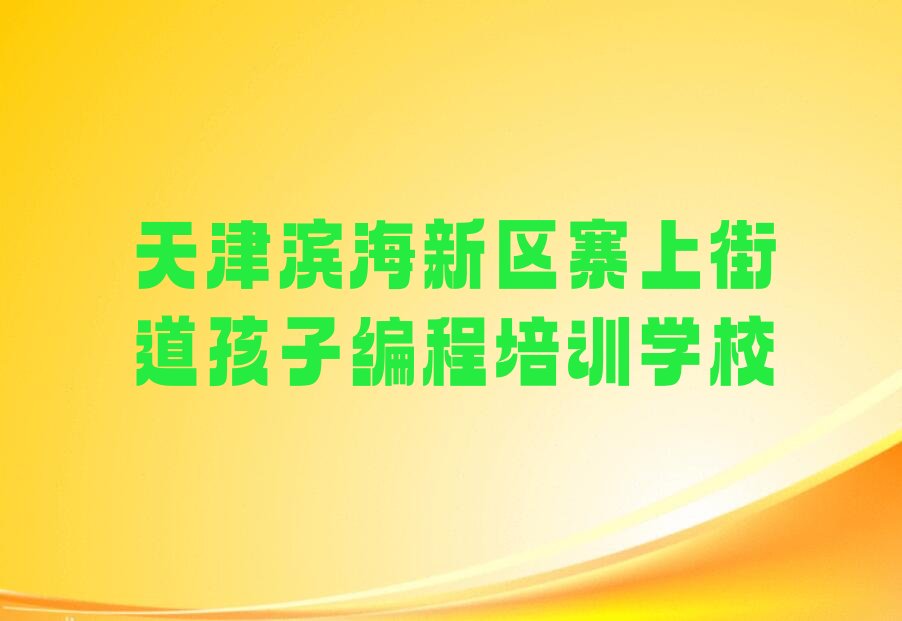 天津滨海新区寨上街道孩子编程培训学校