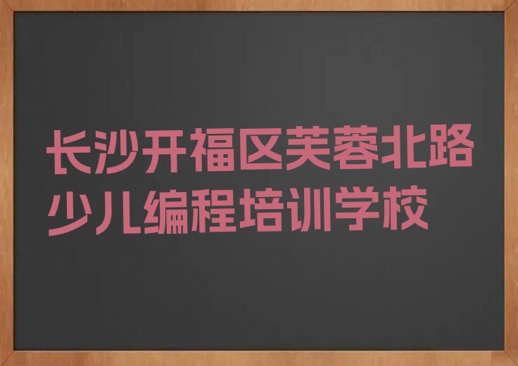 长沙开福区芙蓉北路少儿编程培训学校