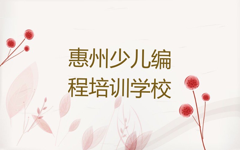 十大2025年5月10日惠州小学生编程培训班排行榜