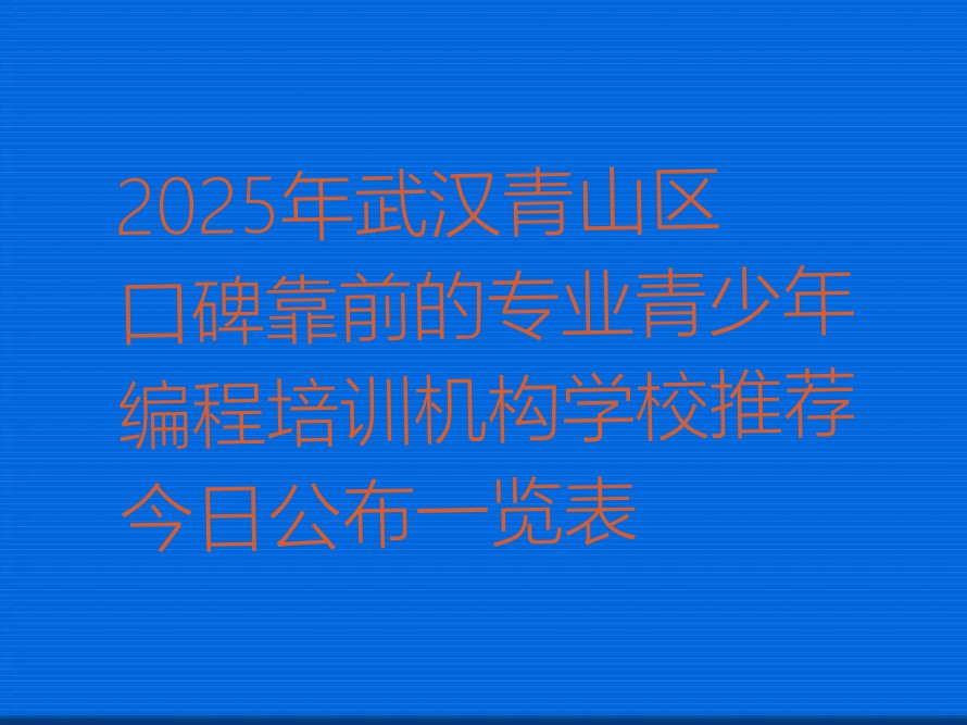 武汉少儿编程培训学校