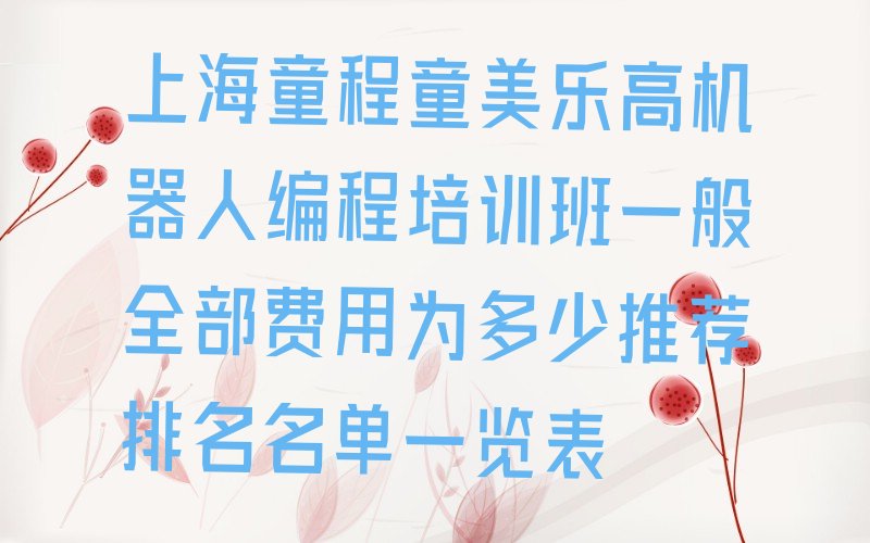 十大上海童程童美乐高机器人编程培训班一般全部费用为多少推荐排名名单一览表排行榜