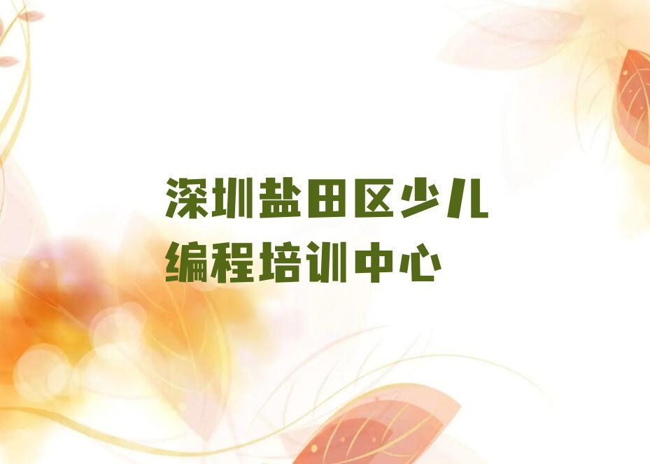 深圳盐田区少儿编程培训中心