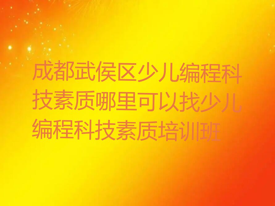 成都武侯区少儿编程培训中心