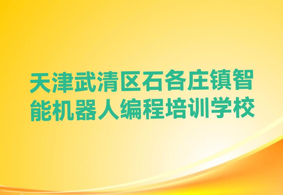 天津武清区石各庄镇智能机器人编程培训学校