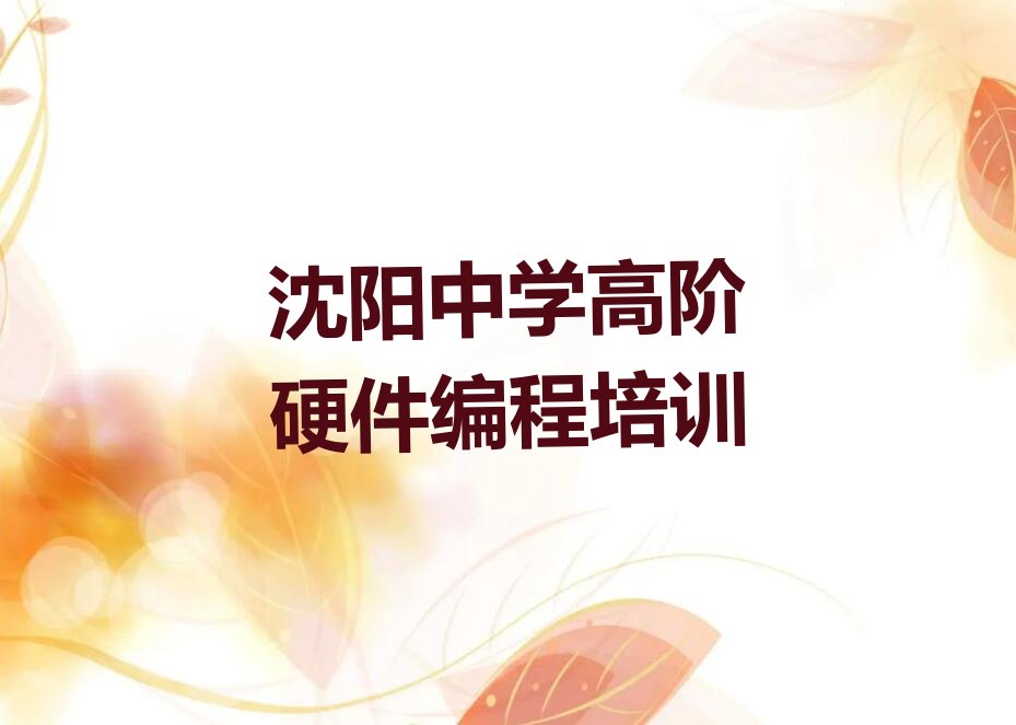 沈阳沈北新区中学高阶硬件编程培训学校