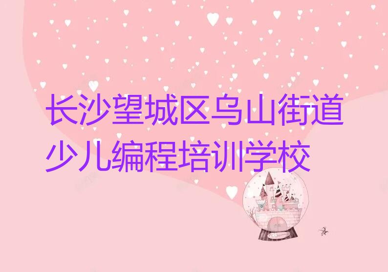 长沙望城区乌山街道少儿编程培训学校