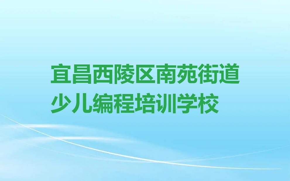 宜昌西陵区南苑街道少儿编程培训学校